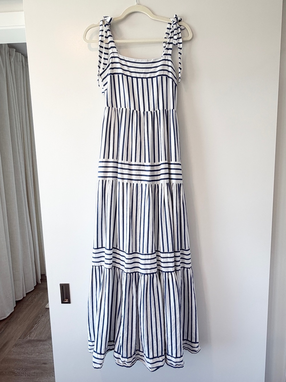 Navy and White Striped A Loves A Maxi Dress Size M